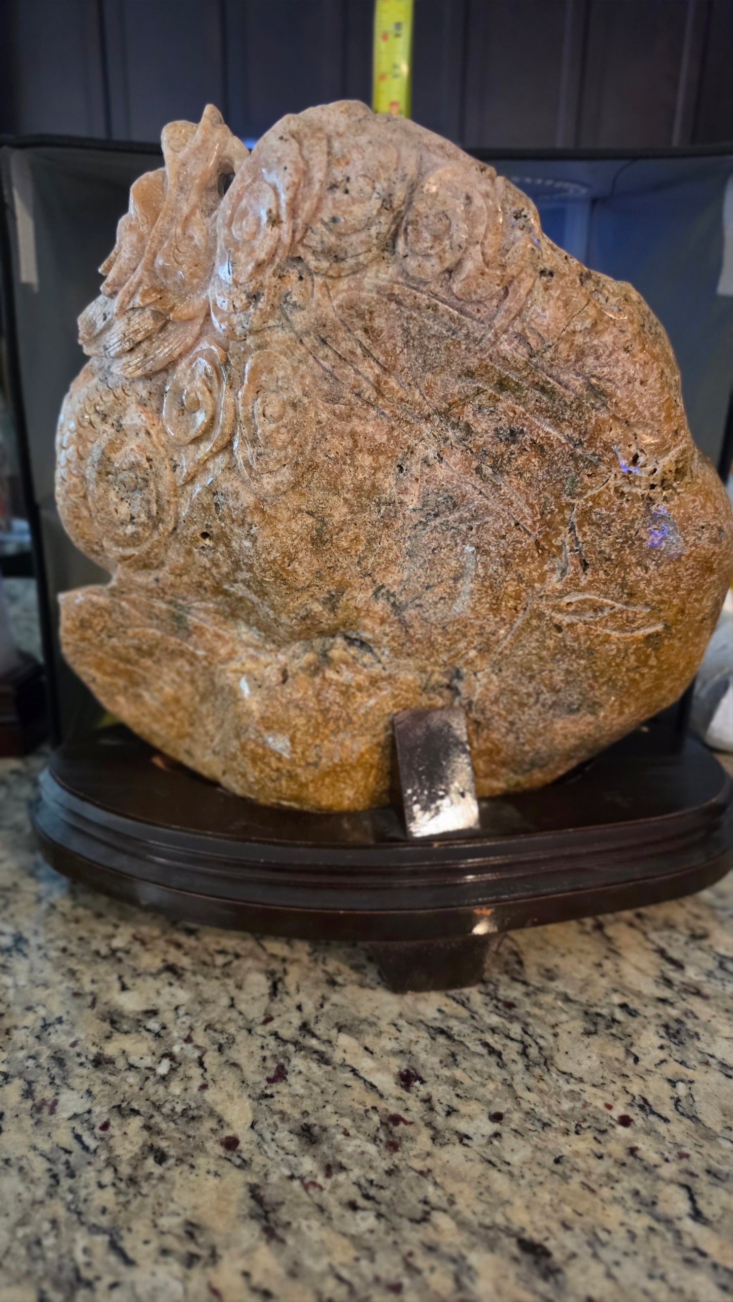 Indiana geode dragon carving