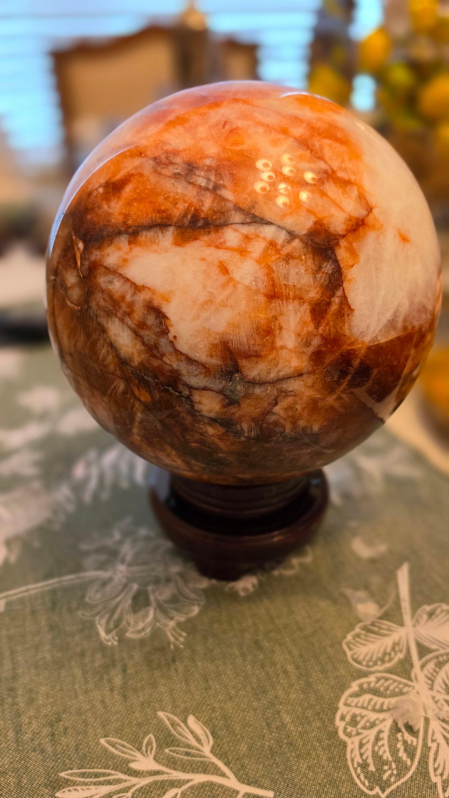 Fire quartz sphere - large