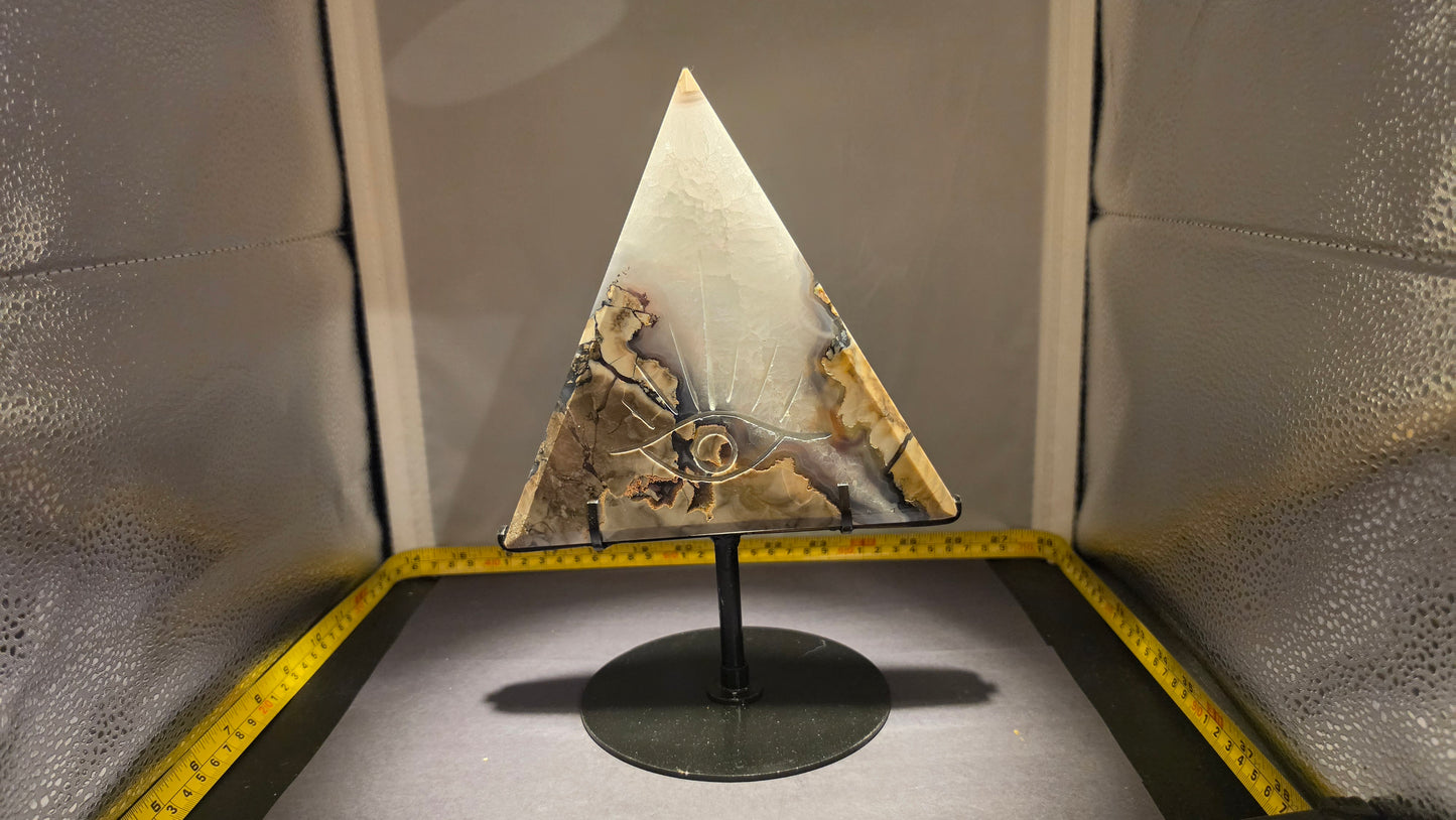 Volcano Moss Agate Triangle (stand included)
