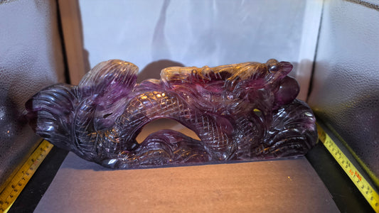 Purple Flourite dragon carving